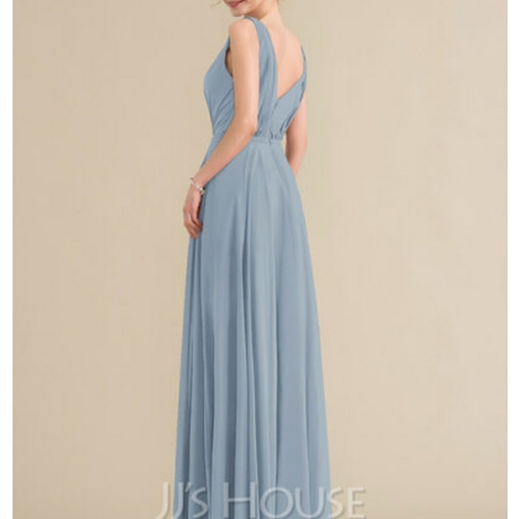 JJs House Dusty Blue A-Line V-Neck - Picture 3 of 8